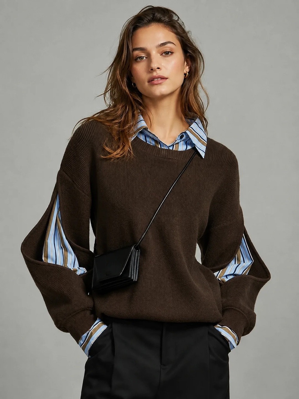 Classic Men's Brown Crewneck Sweater